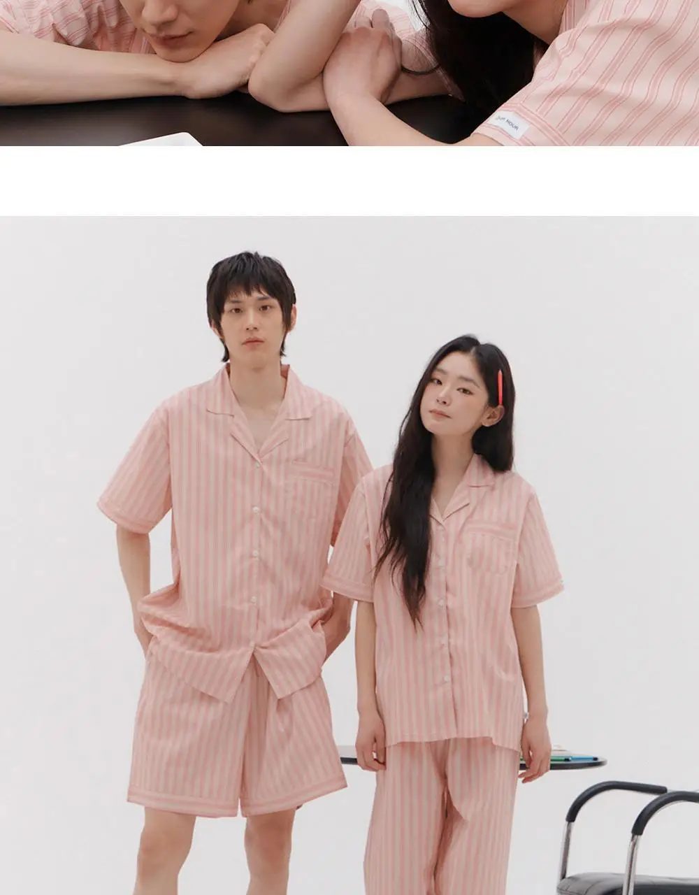 [곽민경 PICK] 오프아워 타이드리듬 글로시피치 반팔 잠옷 세트 (M / L / XL) 상세페이지 9